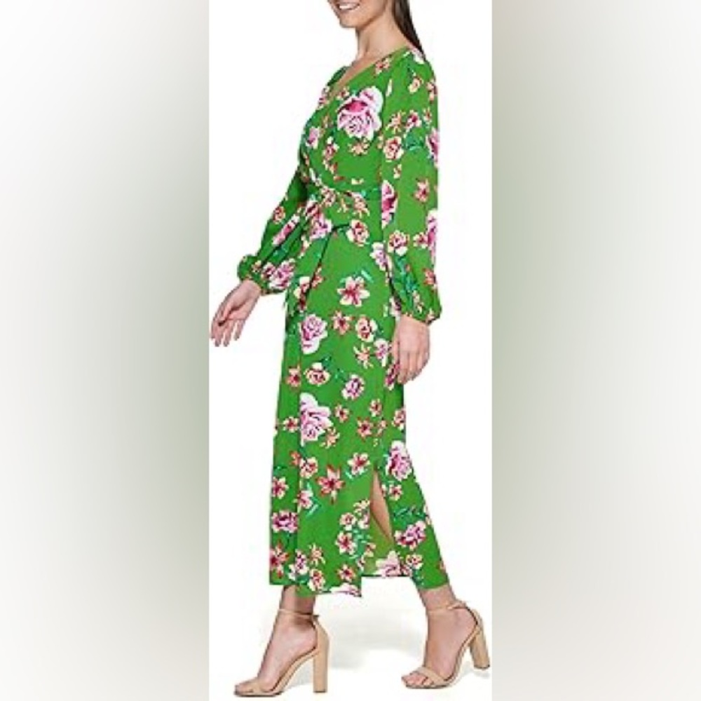 KENSIE Floral Green Maxi Dress